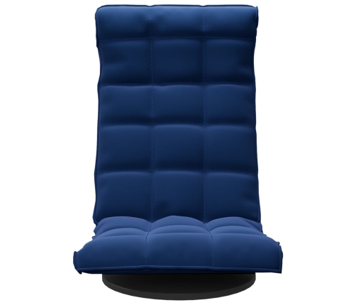 Silla de suelo giratoria de terciopelo azul