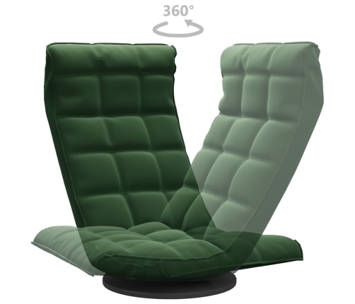 Silla de suelo giratoria de terciopelo verde oscuro