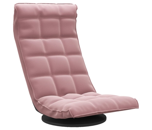 Silla de suelo giratoria de terciopelo rosa