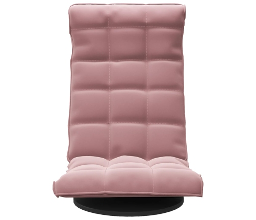 Silla de suelo giratoria de terciopelo rosa