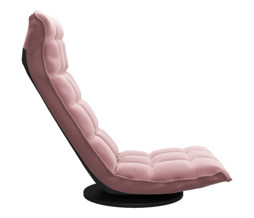 Silla de suelo giratoria de terciopelo rosa