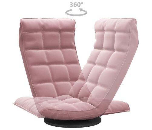 Silla de suelo giratoria de terciopelo rosa