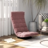 Silla de suelo giratoria de terciopelo rosa