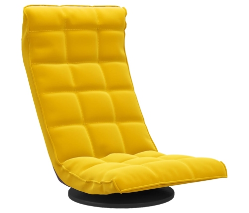 Silla de suelo giratoria de terciopelo amarillo