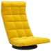 Silla de suelo giratoria de terciopelo amarillo