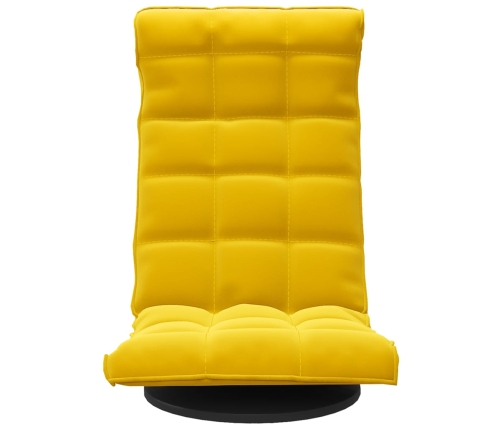 Silla de suelo giratoria de terciopelo amarillo