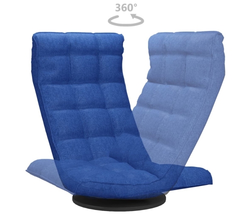 Silla de suelo giratoria de tela azul