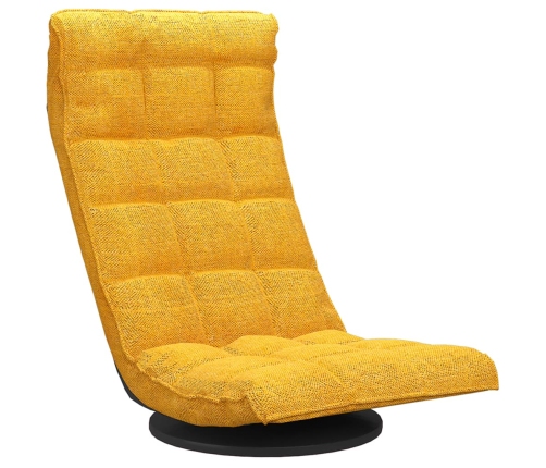 Silla de suelo giratoria de tela amarillo mostaza