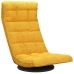 Silla de suelo giratoria de tela amarillo mostaza