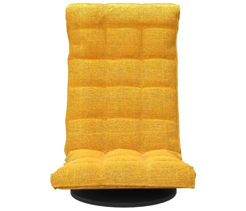 Silla de suelo giratoria de tela amarillo mostaza