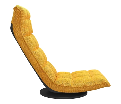 Silla de suelo giratoria de tela amarillo mostaza