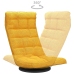 Silla de suelo giratoria de tela amarillo mostaza