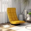 Silla de suelo giratoria de tela amarillo mostaza