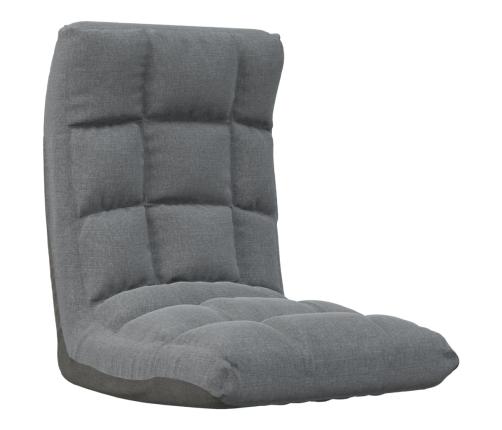 Silla de suelo plegable de tela gris claro