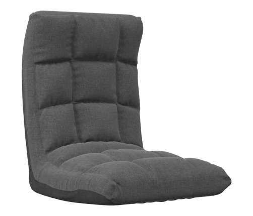 Silla de suelo plegable de tela gris oscuro