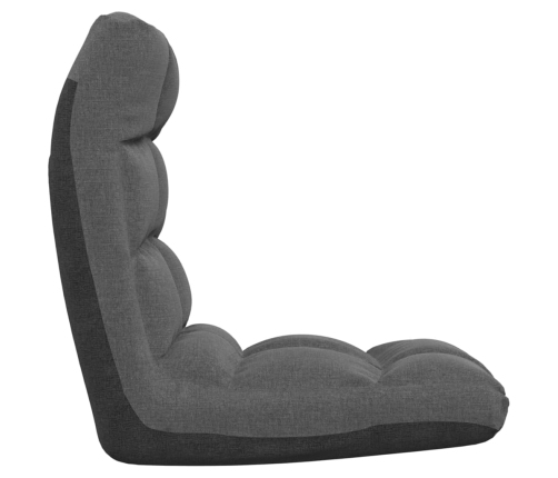 Silla de suelo plegable de tela gris oscuro