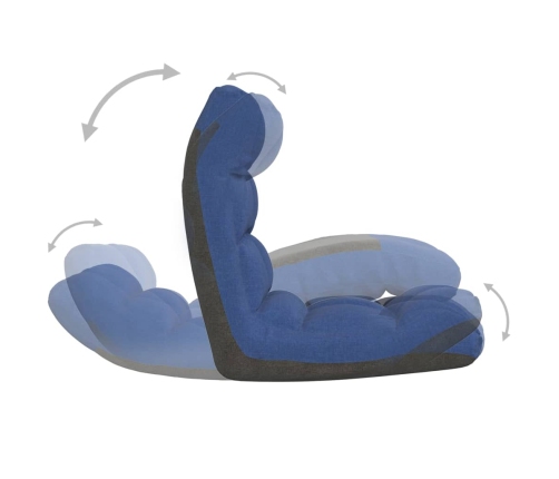 Silla de suelo plegable de tela azul