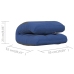 Silla de suelo plegable de tela azul