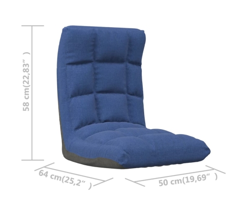 Silla de suelo plegable de tela azul