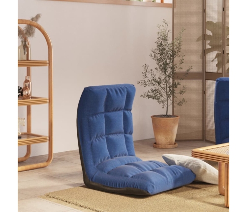 Silla de suelo plegable de tela azul