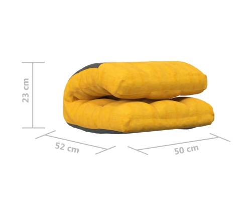 Tumbona de suelo plegable de tela amarillo mostaza