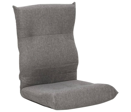 Silla de suelo plegable de tela gris claro