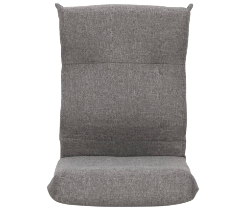 Silla de suelo plegable de tela gris claro