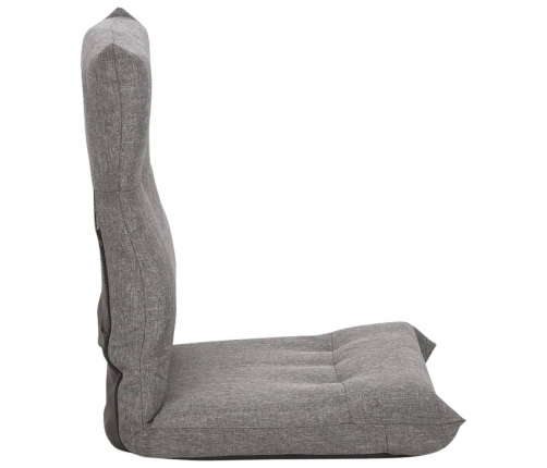 Silla de suelo plegable de tela gris claro