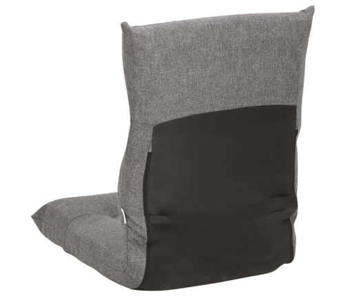 Silla de suelo plegable de tela gris claro