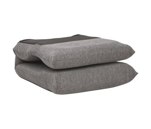 Silla de suelo plegable de tela gris claro