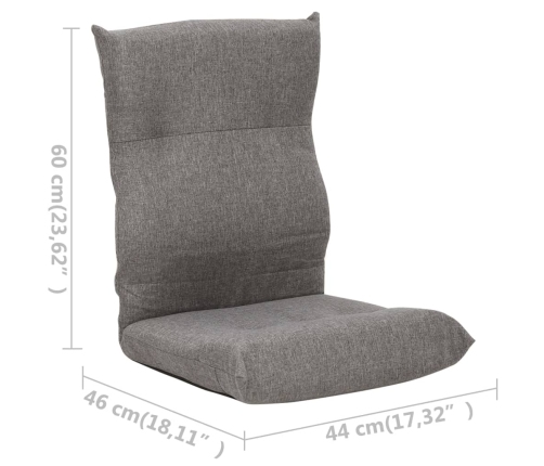 Silla de suelo plegable de tela gris claro