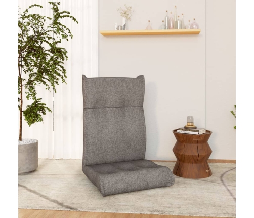 Silla de suelo plegable de tela gris claro