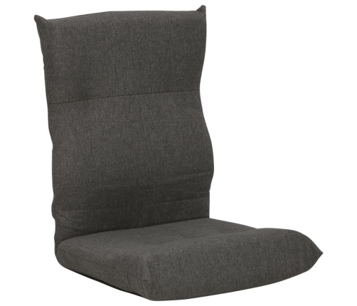 Silla de suelo plegable de tela gris oscuro