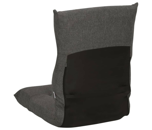 Silla de suelo plegable de tela gris oscuro