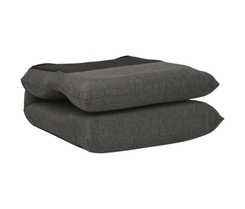 Silla de suelo plegable de tela gris oscuro