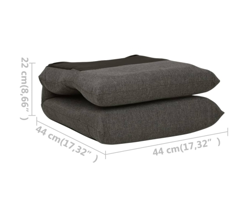 Silla de suelo plegable de tela gris oscuro