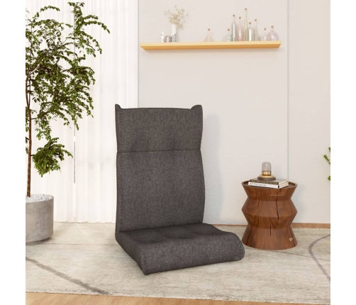 Silla de suelo plegable de tela gris oscuro