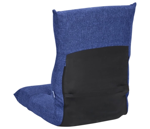 Silla de suelo plegable de tela azul