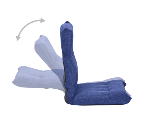 Silla de suelo plegable de tela azul