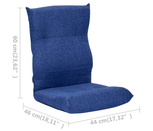 Silla de suelo plegable de tela azul