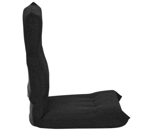 Silla de suelo plegable de tela negra