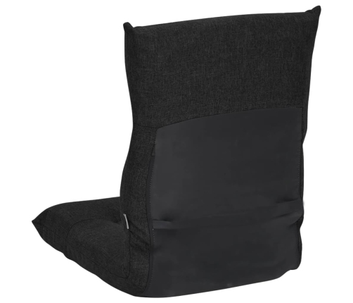 Silla de suelo plegable de tela negra