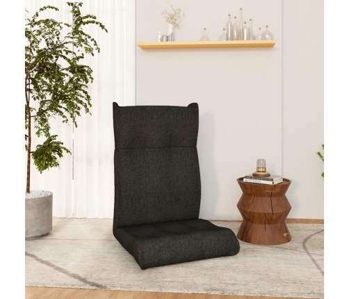 Silla de suelo plegable de tela negra