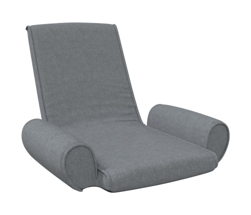 Silla de suelo plegable de tela gris claro