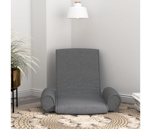 Silla de suelo plegable de tela gris claro