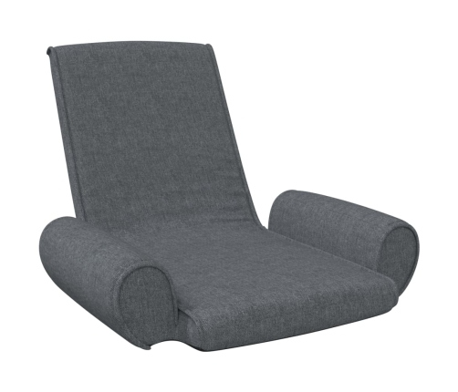 Silla de suelo plegable de tela gris oscuro