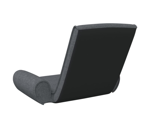 Silla de suelo plegable de tela gris oscuro