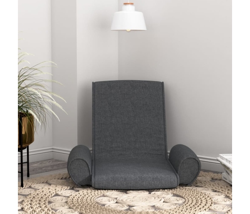 Silla de suelo plegable de tela gris oscuro