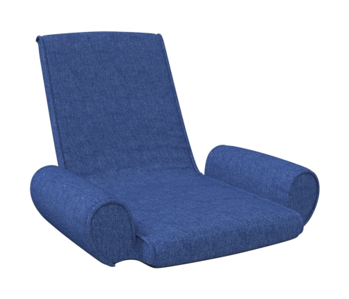 Silla de suelo plegable de tela azul