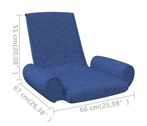 Silla de suelo plegable de tela azul